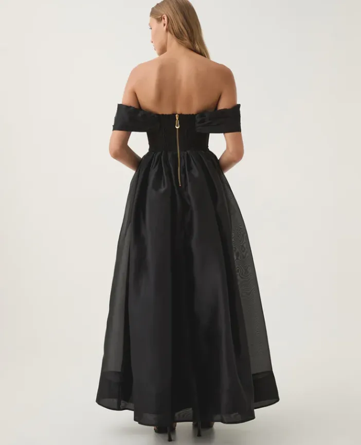 Aje Cordelia Corseted Maxi Dress Black Size 8